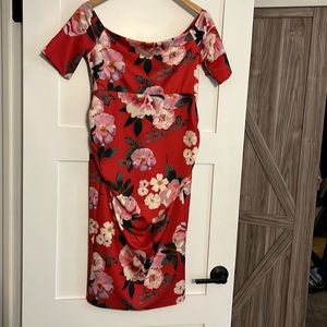 ASOS 🛍🤰🏼 red floral maternity dress - size 8
